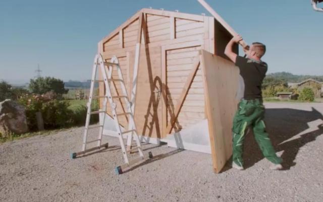 Klappbare Hütte Aufbau