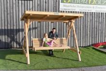 Hollywoodschaukel mit Pultdach & Sitzbank