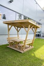 Überdachte Sitzgarnitur Eckig