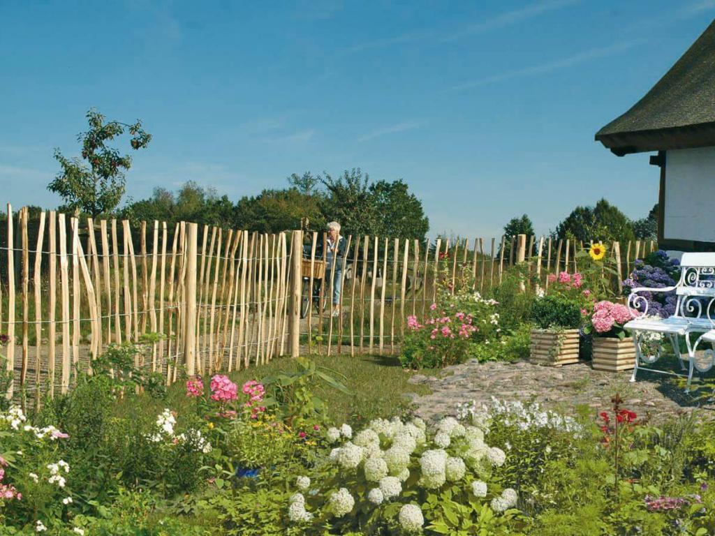 Handgespaltener Hartholz-Rollzaun Garten