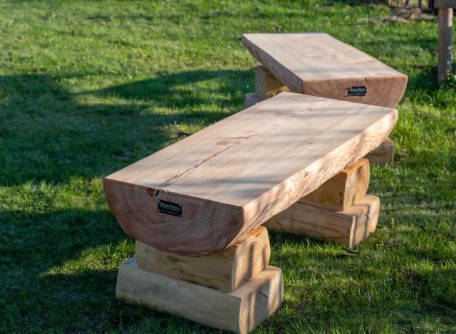 Naturstamm-Bank NORLI La¨rche ohne Lehne, L=120 cm (3)