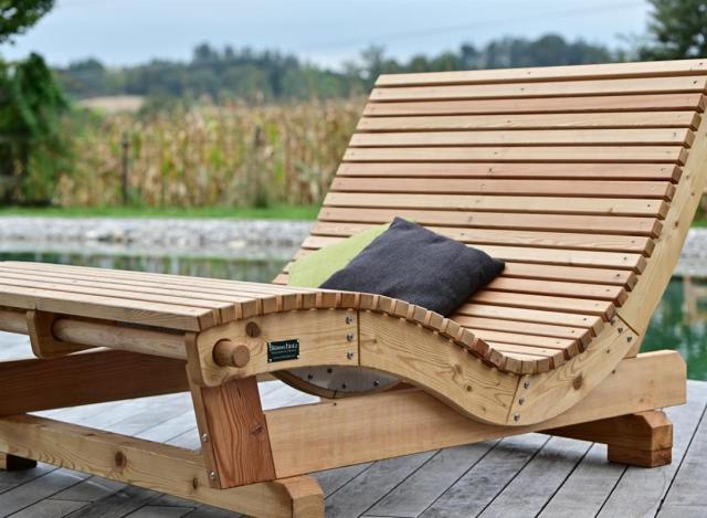 SiHo Relaxliege in La¨rche mit Kantholzunterbau (5)