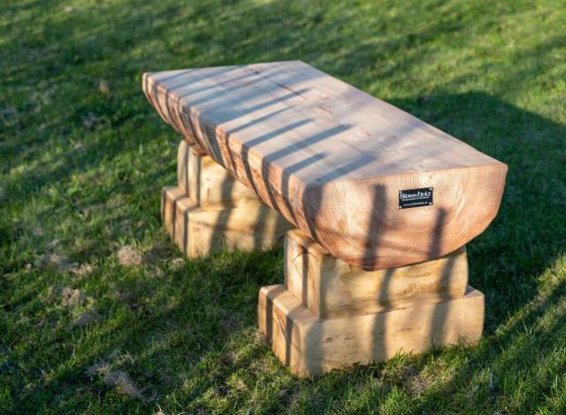 Naturstamm-Bank NORLI La¨rche ohne Lehne, L=120 cm (2)