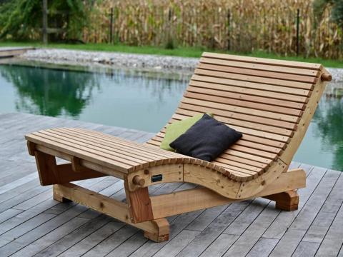 SiHo Relaxliege in La¨rche mit Kantholzunterbau (3)