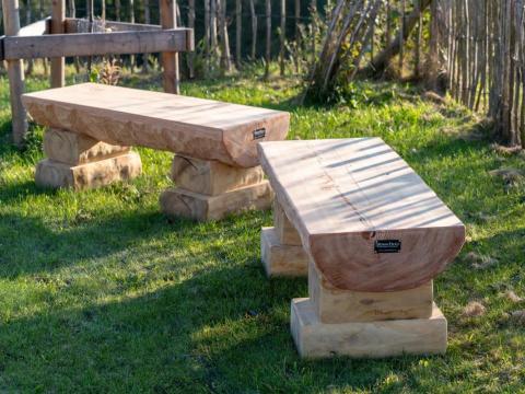 Naturstamm-Bank NORLI La¨rche ohne Lehne, L=120 cm (1)