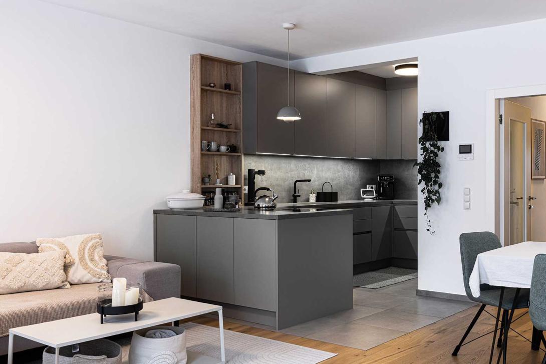 Küche in Grautönen