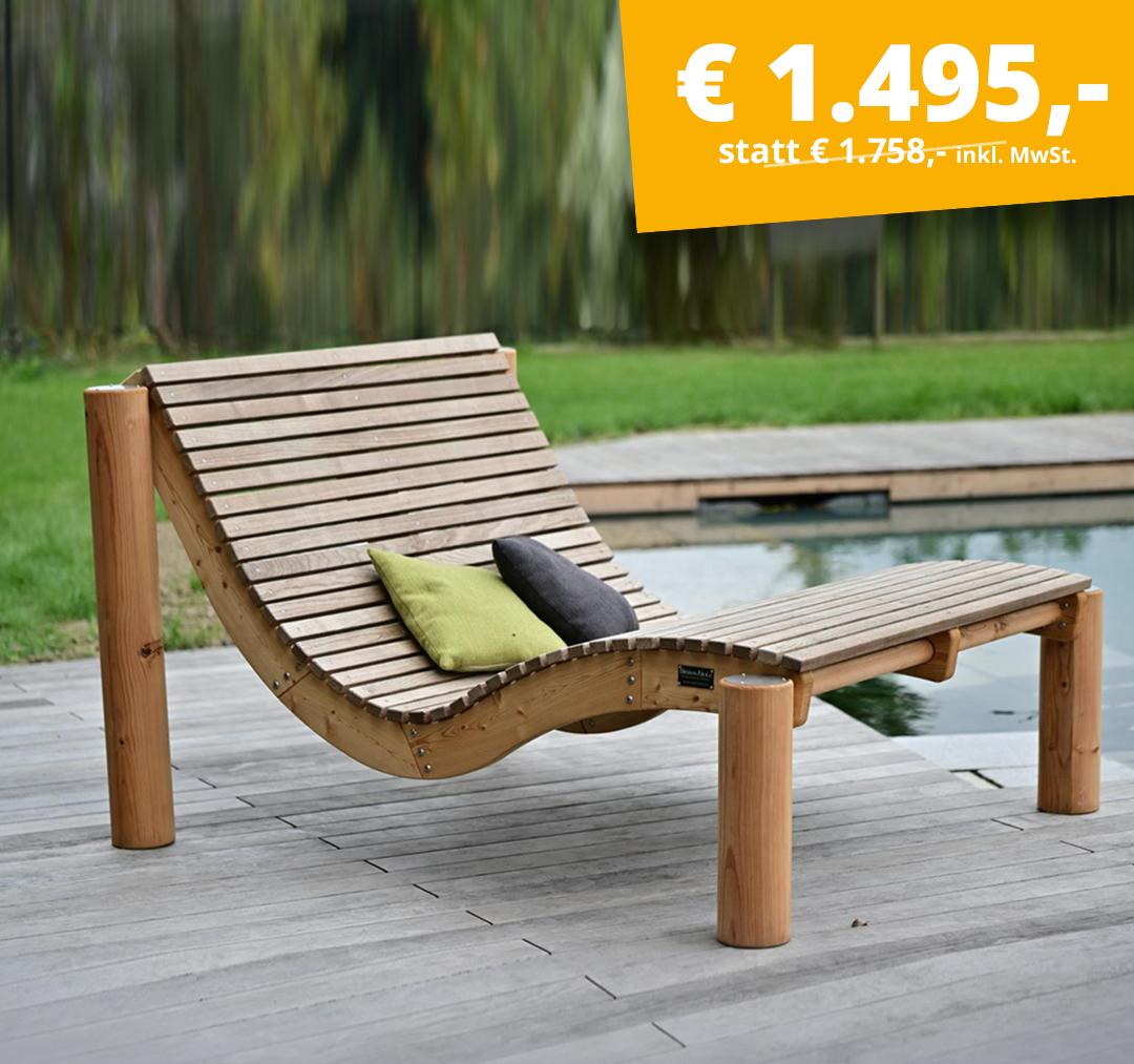 Relax-Liege Lärche mit Füßen